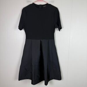 Oushang Black Midi Dress Short Sleeve Fit &‎ Flare Party Cocktail XL